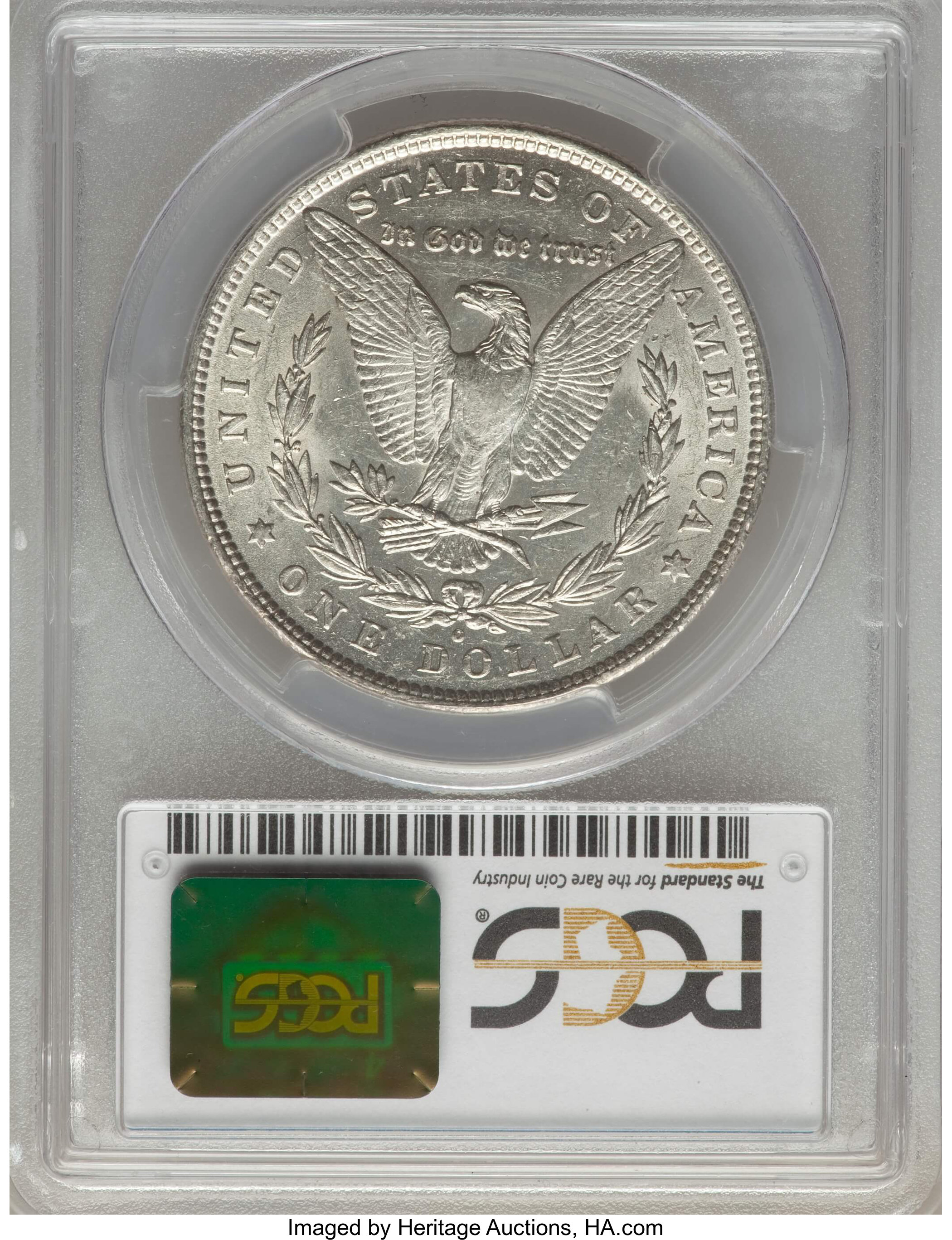 image for: 1880-O $1 Checkmark, VAM-55 AU58 PCGS Secure.  HOT 50. PCGS Population (8/12). NGC Census: (0/0).  ...