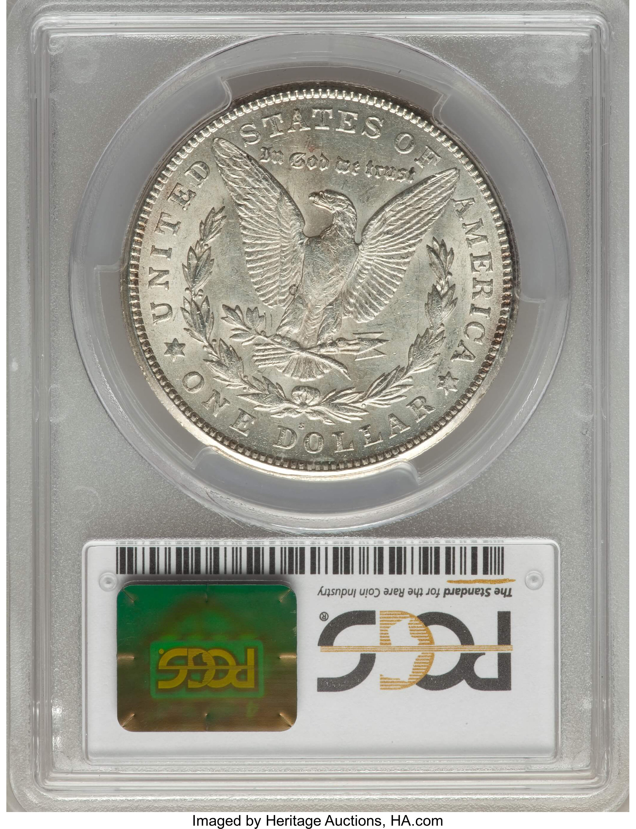 image for: 1921-S $1 Thorn Head, VAM-1B4B, AU58 PCGS Secure.  Hit List. PCGS Population (1/3). NGC Census: (0/0). Mintage: 21,695,000....