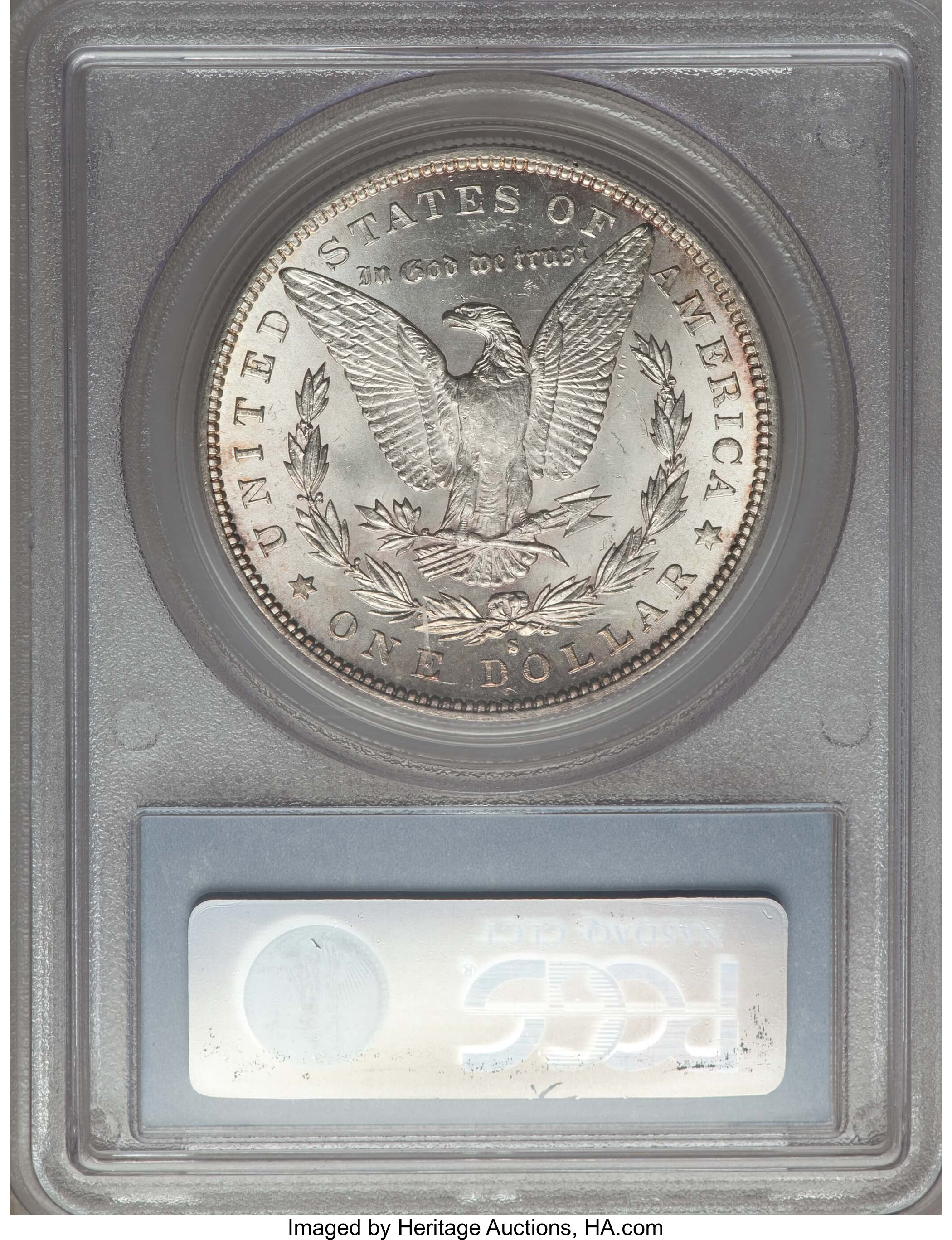 image for: 1888-S $1 Gouged Eagle, VAM-13, MS63 PCGS.  Hitlist. PCGS Population: (19/19). NGC Census: (0/0).  ...