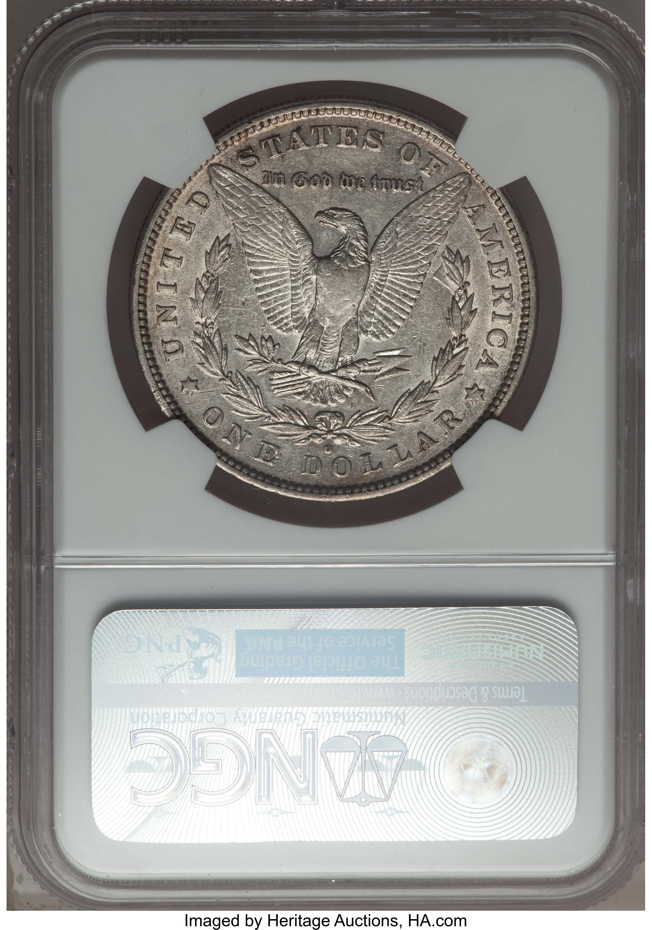 image for: 1880-O $1 8/7 Ear, VAM-6C, Top 100 AU50 NGC. NGC Census: (0/0). PCGS Population: (0/0)....