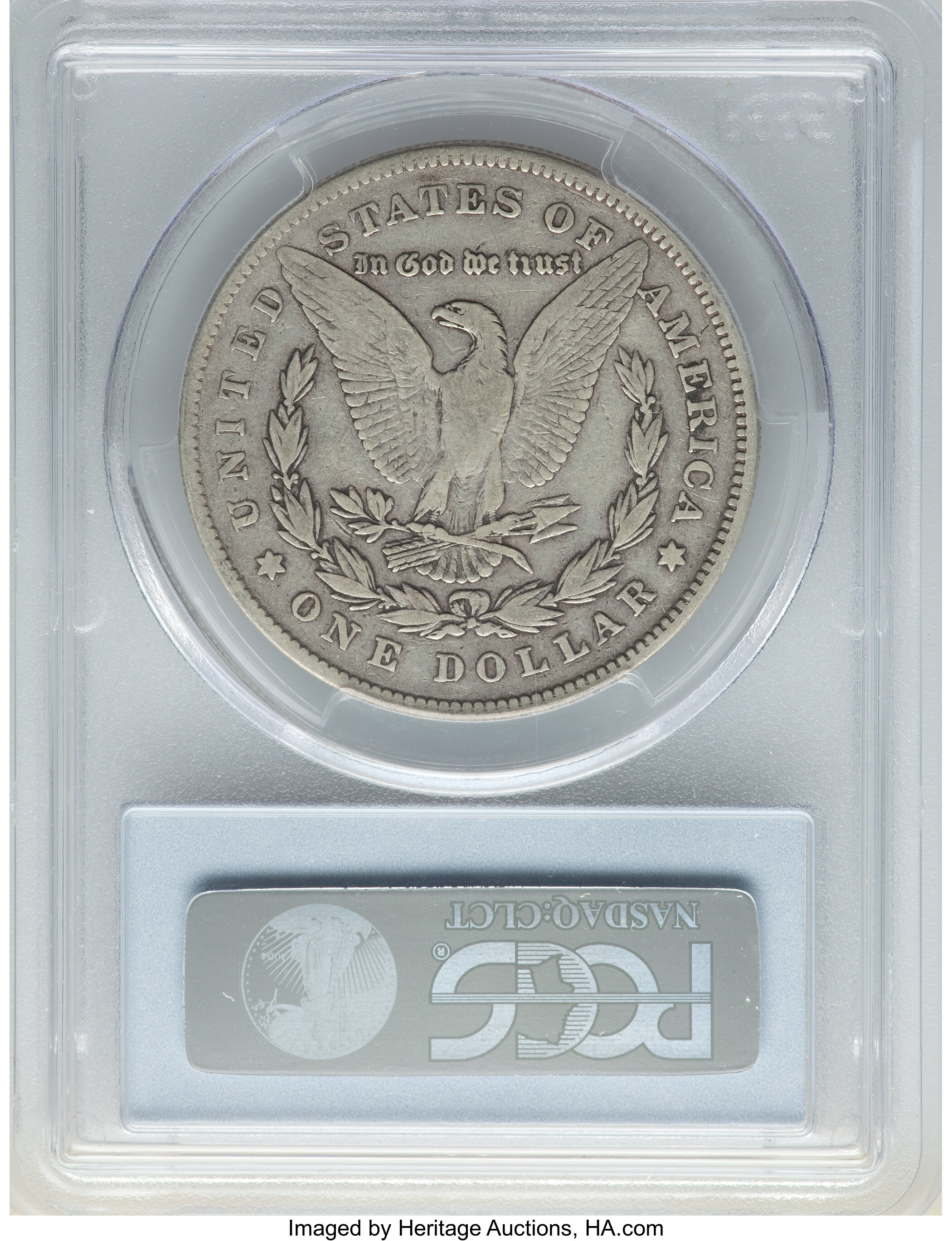 image for: 1878 $1 Seven Tailfeathers, Reverse of 1878, Re-Engraved Wing, VAM-189 VF20 PCGS. CAC.  Hit List. PCGS Population: (2/42). ...