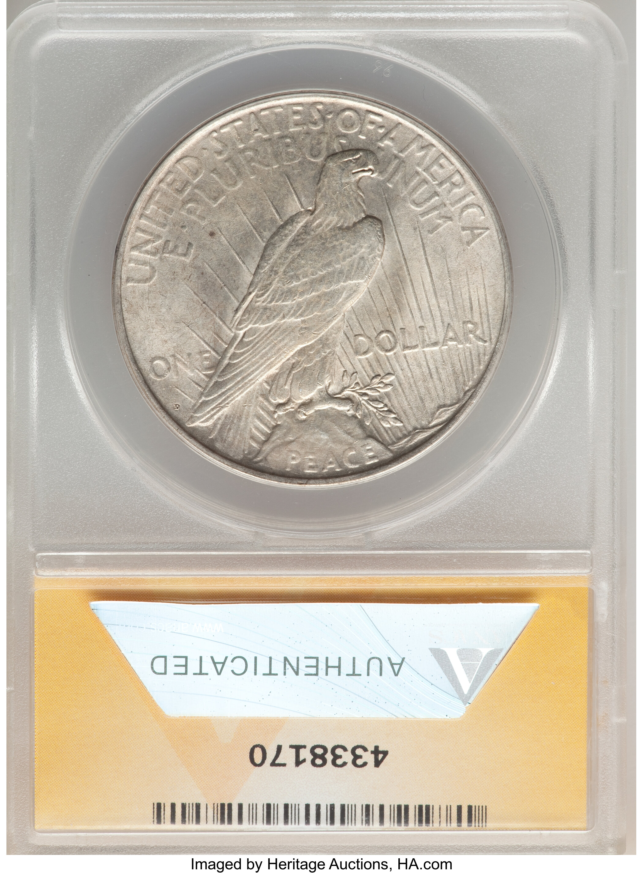 image for: 1923-D $1 Extra Hair, VAM-1E, AU58 ANACS.  Mintage 6,811,000....