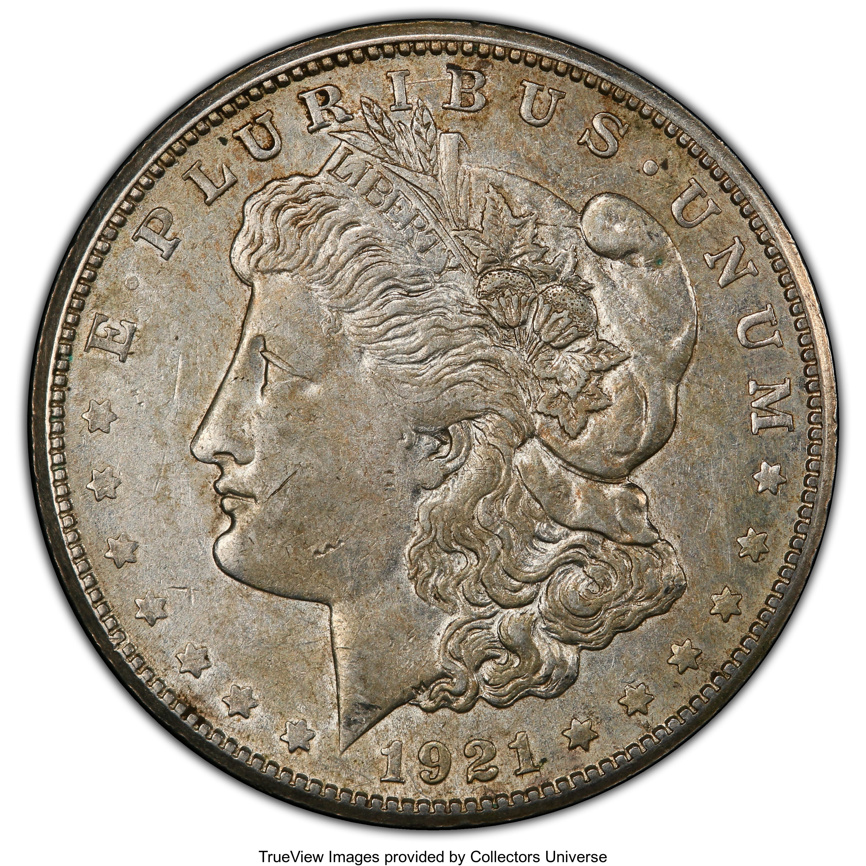 image for: 1921-S $1 Thorn Head, VAM-1B4, AU50 PCGS. A Hit List Variety. PCGS Population: (6/22 and 0/0+). NGC Census: (0/0 and 0/0+)....