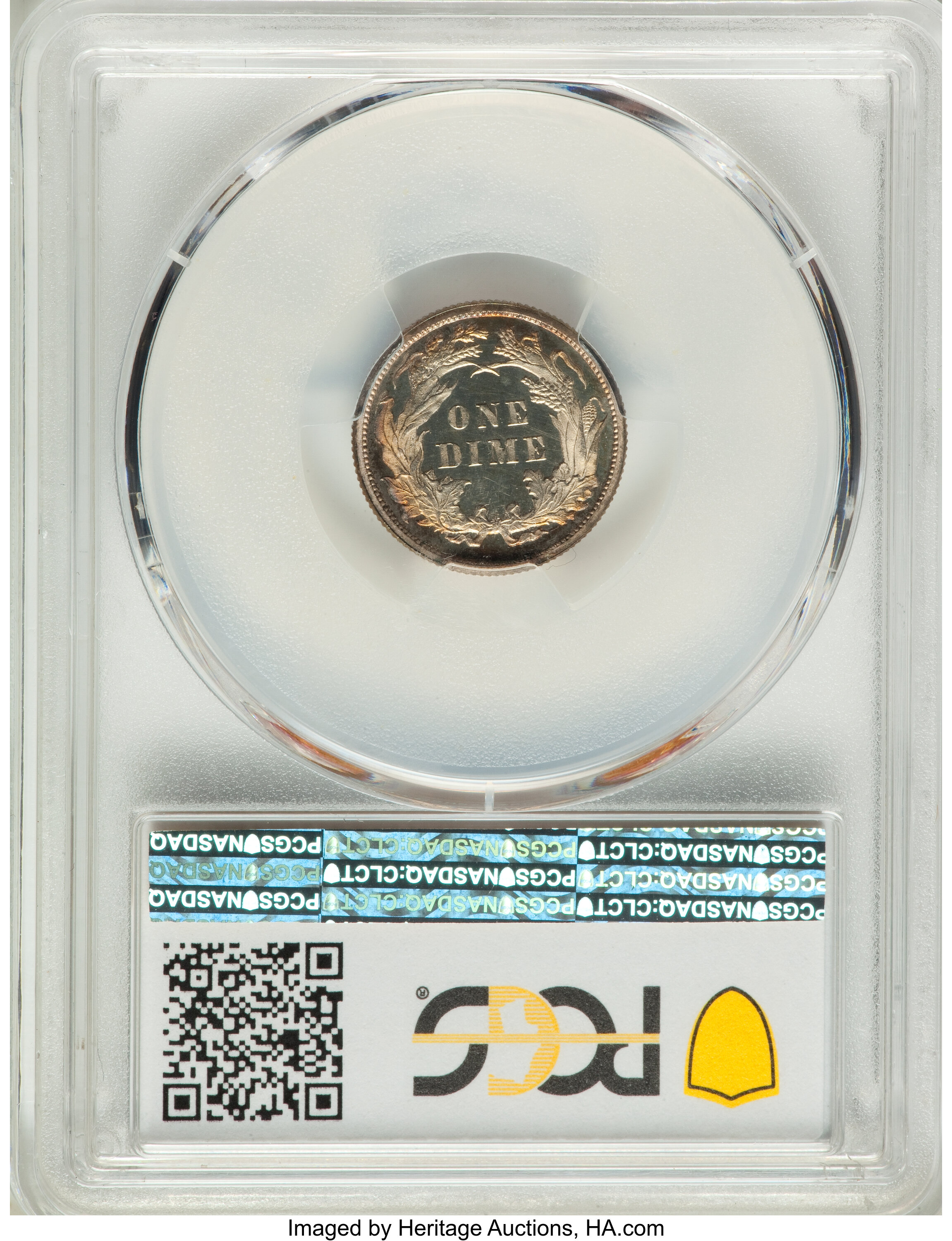 image for: 1879 10C PR65 Deep Cameo PCGS. CAC. Ex; Tall Grass Prairie Collection. PCGS Population: (1/1 and 0/0+). NGC Census: (0/1 an...