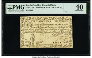image for: South Carolina February 8, 1779 $90 PMG Extremely Fine 40....
