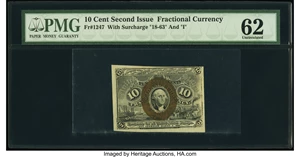 image for: Fr. 1247 10¢ Second Issue PMG Uncirculated 62....