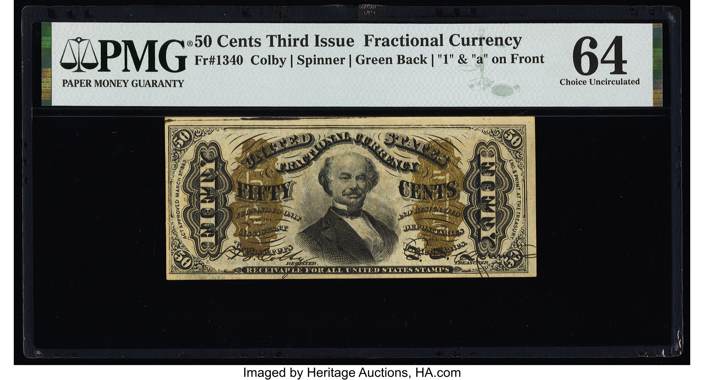image for: Fr. 1340 50¢ Third Issue Spinner Type II PMG Choice Uncirculated 64....