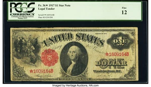 image for: Fr. 36* $1 1917 Legal Tender Star PCGS Fine 12....