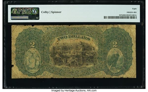 image for: New York, NY - $2 Original Fr. 387b The Bank of New York National Banking Assoc Ch. # 1393 PMG Very Good 8....