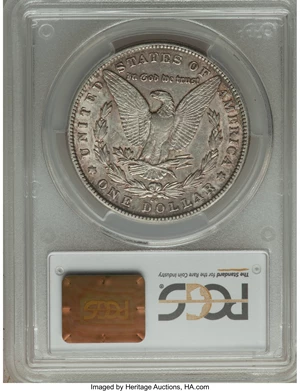 image for: 1880-CC $1 8/7, Reverse of 79, VAM-8 XF45 PCGS. PCGS Population (2/12). NGC Census: (0/0)....