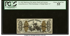 image for: Fr. 1369 50¢ Third Issue Justice PCGS Choice About New 55....