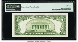 image for: Fr. 1960-L $5 1934D Federal Reserve Note. PMG Superb Gem Unc 67 EPQ....