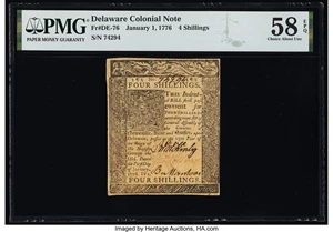 image for: Delaware January 1, 1776 4s PMG Choice About Unc 58 EPQ....