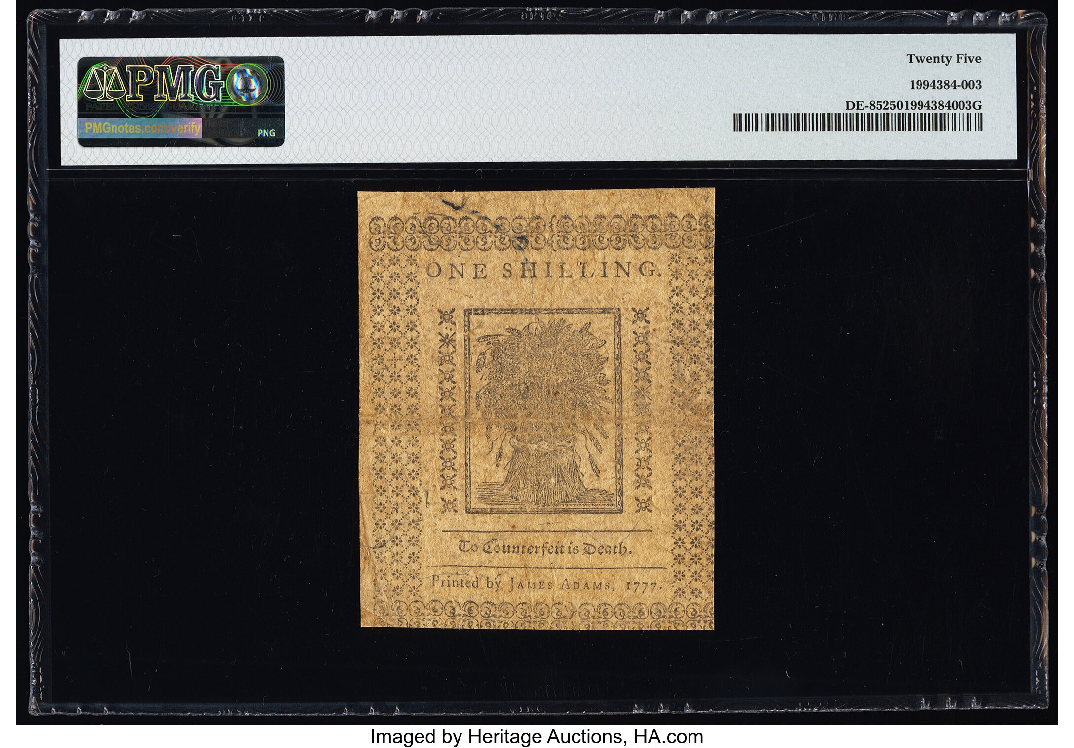 image for: Delaware May 1, 1777 1s PMG Very Fine 25....