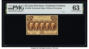 image for: Fr. 1280 25¢ First Issue PMG Choice Uncirculated 63....
