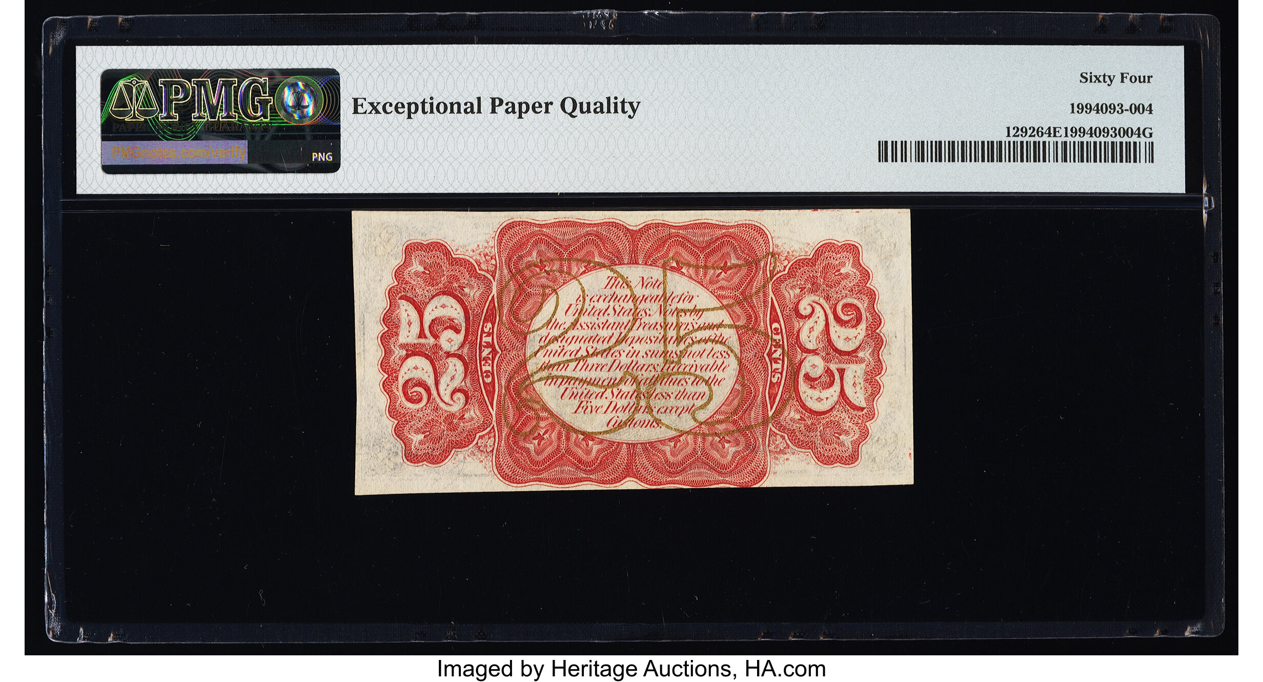 image for: Fr. 1292 25¢ Third Issue PMG Choice Uncirculated 64 EPQ....