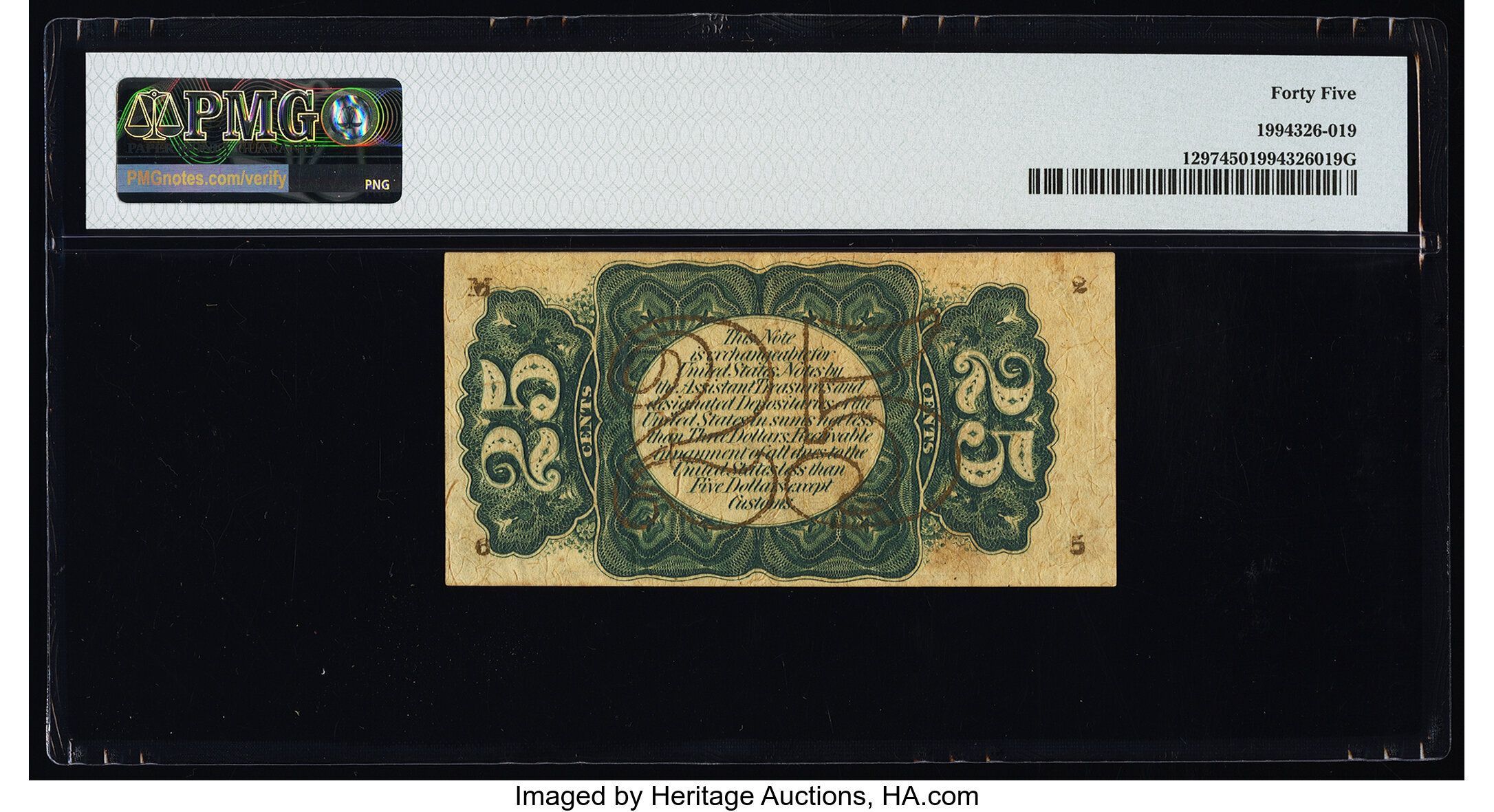 image for: Fr. 1297 25¢ Third Issue PMG Choice Extremely Fine 45....