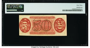 image for: Fr. 1325 50¢ Third Issue Spinner PMG Choice Uncirculated 63....
