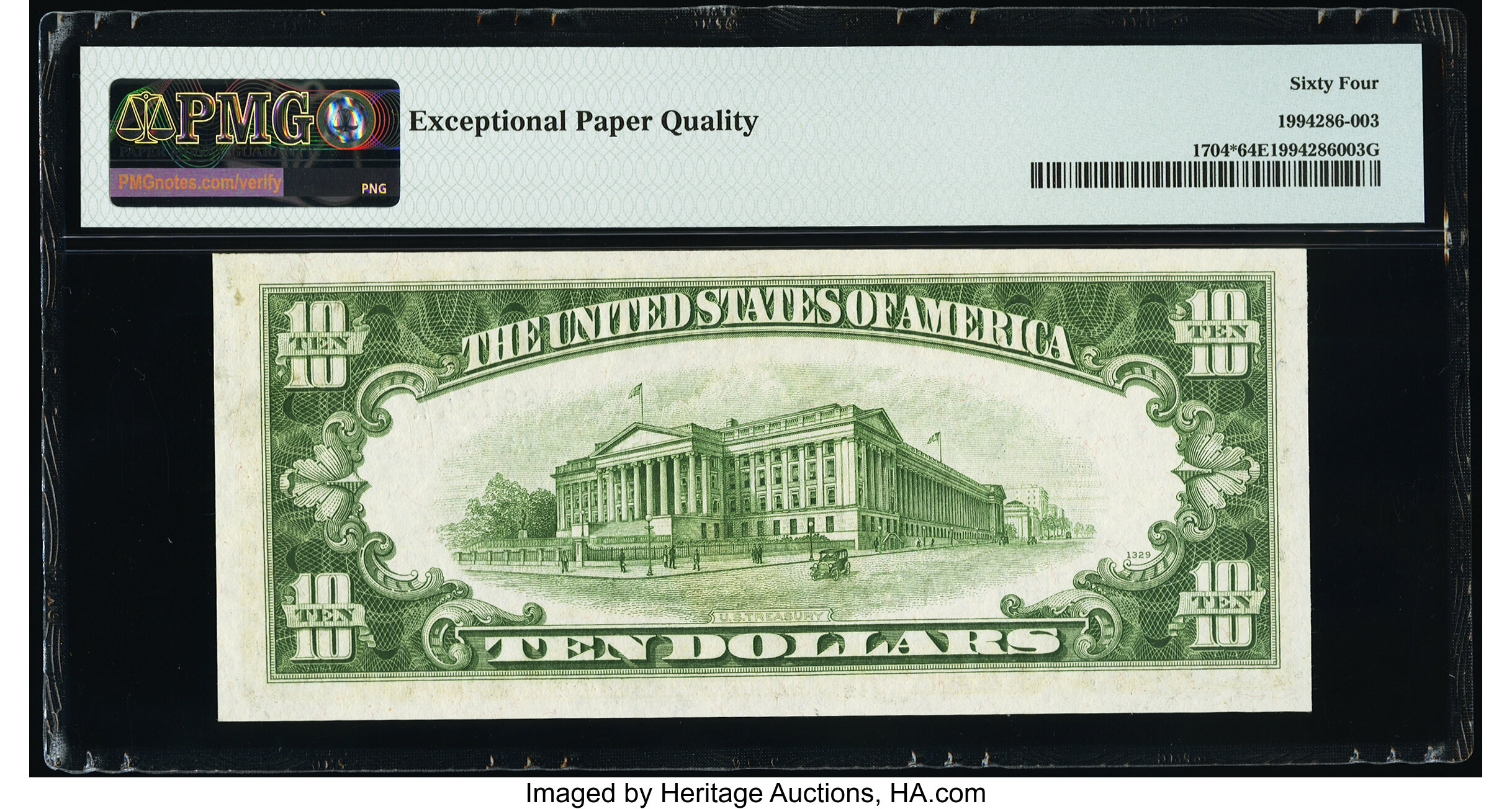 image for: Fr. 1704* $10 1934C Silver Certificate Star. PMG Choice Uncirculated 64 EPQ....