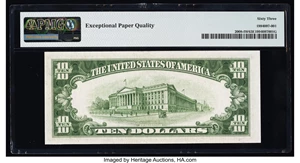 image for: Fr. 2008-I $10 1934C Wide Federal Reserve Note. PMG Choice Uncirculated 63 EPQ....