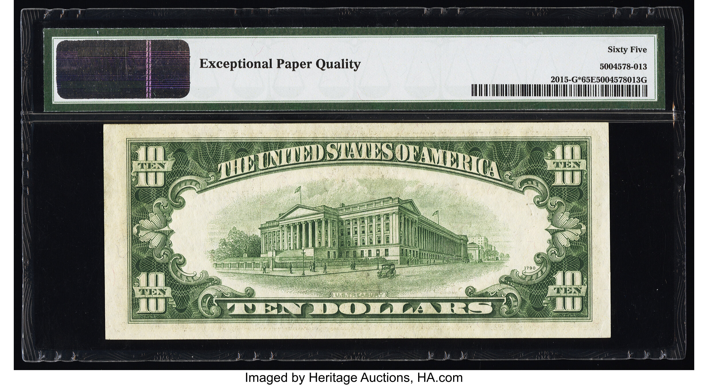 image for: Fr. 2015-G* $10 1950E Federal Reserve Star Note. PMG Gem Uncirculated 65 EPQ....