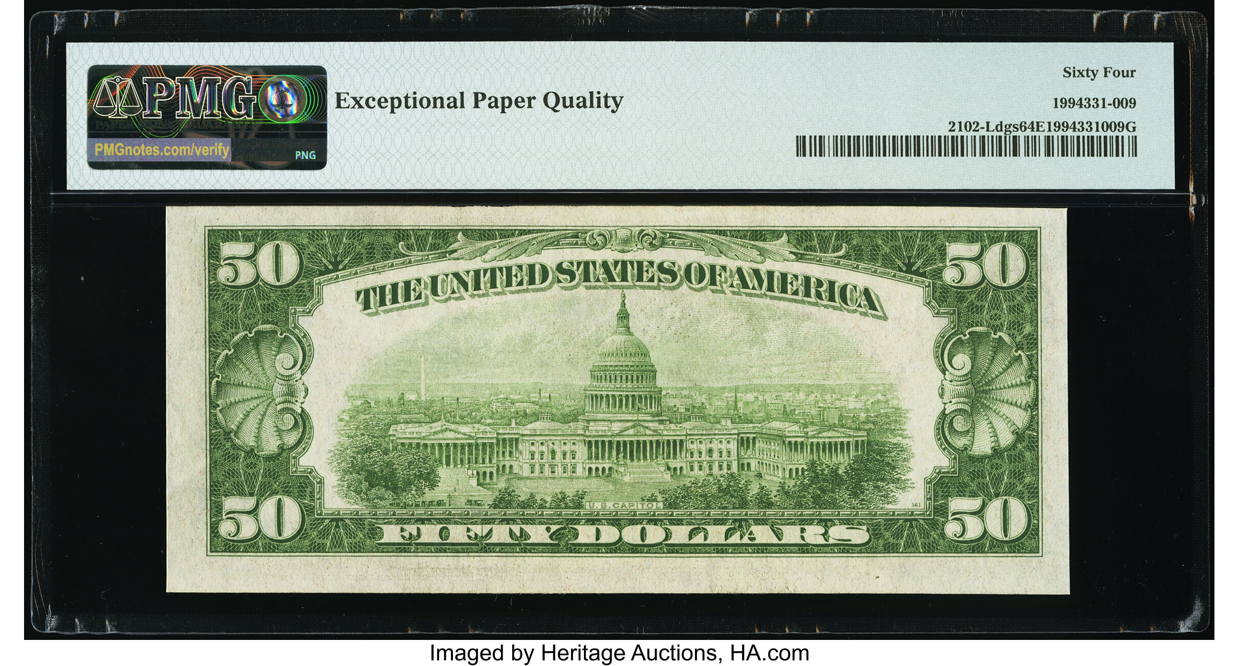 image for: Fr. 2102-L $50 1934 Federal Reserve Note. PMG Choice Uncirculated 64 EPQ....