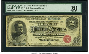 image for: Fr. 240 $2 1886 Silver Certificate PMG Very Fine 20....