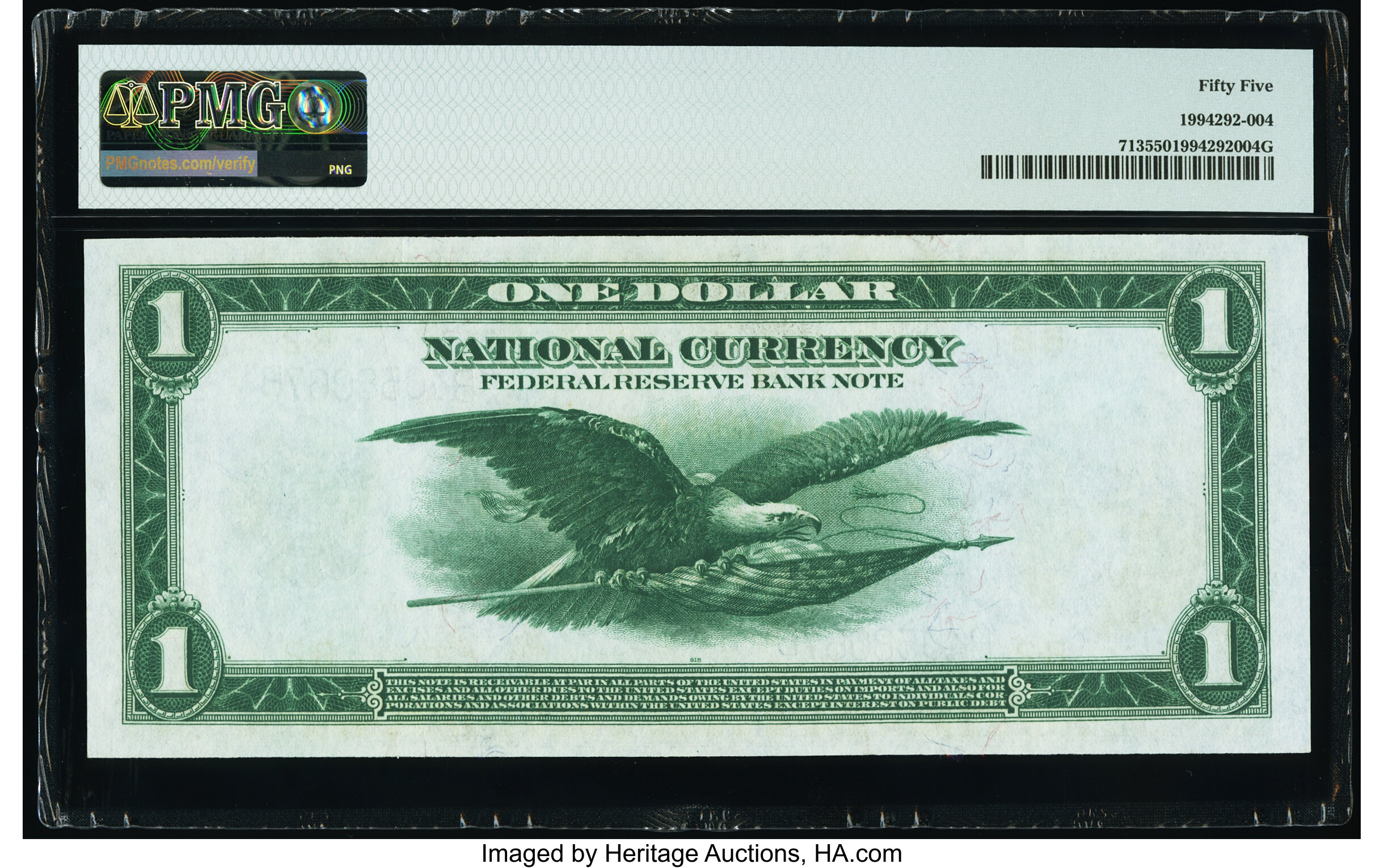 image for: Fr. 713 $1 1918 Federal Reserve Bank Note PMG About Uncirculated 55....