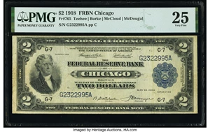 image for: Fr. 765 $2 1918 Federal Reserve Bank Note PMG Very Fine 25....
