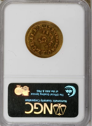 image for: (1834-37) $5 C. Bechtler Five Dollar, 20 Distant MS61 NGC. NGC Census: (1/0). PCGS Population (0/0). (#10115)...
