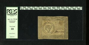 image for: Continental Currency April 11, 1778 $8 PCGS Very Good 10....