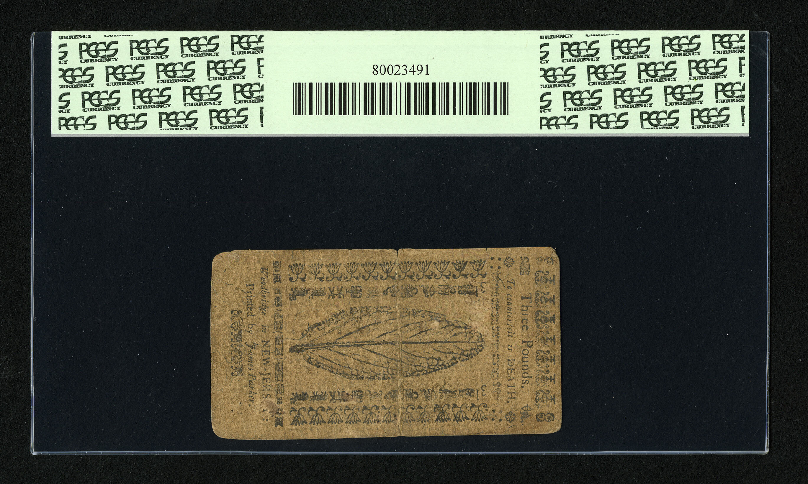 image for: New Jersey April 8, 1762 £3 PCGS Very Good 10....