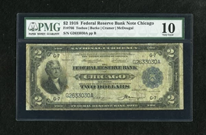 image for: Fr. 766 $2 1918 Federal Reserve Bank Note PMG Very Good 10.