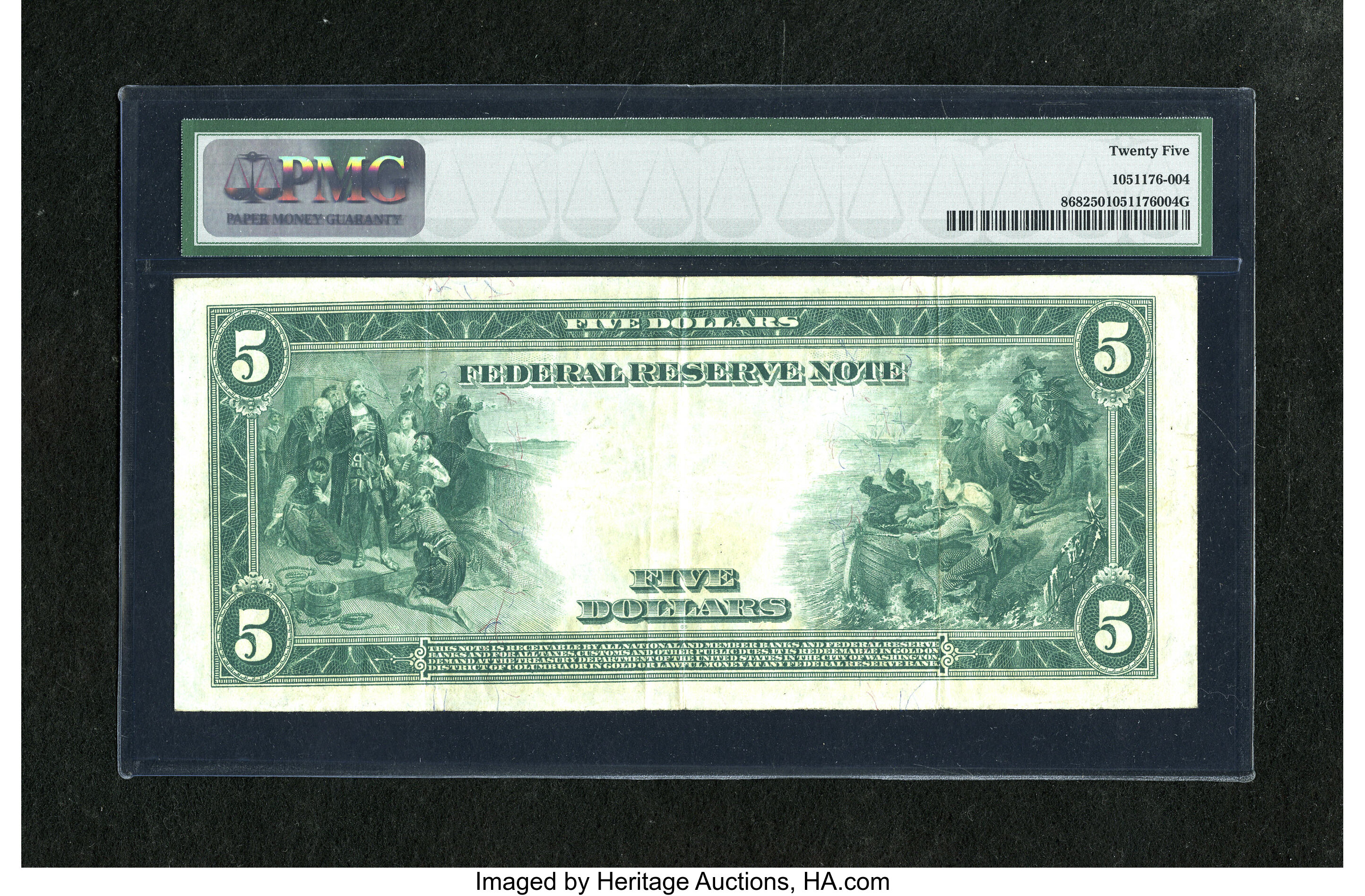 image for: Fr. 868 $5 1914 Federal Reserve Note PMG Very Fine 25....