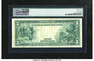 image for: Fr. 869 $5 1914 Federal Reserve Note PMG Very Fine 25....