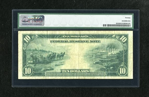 image for: Fr. 934 $10 1914 Federal Reserve Note PMG Very Fine 20....