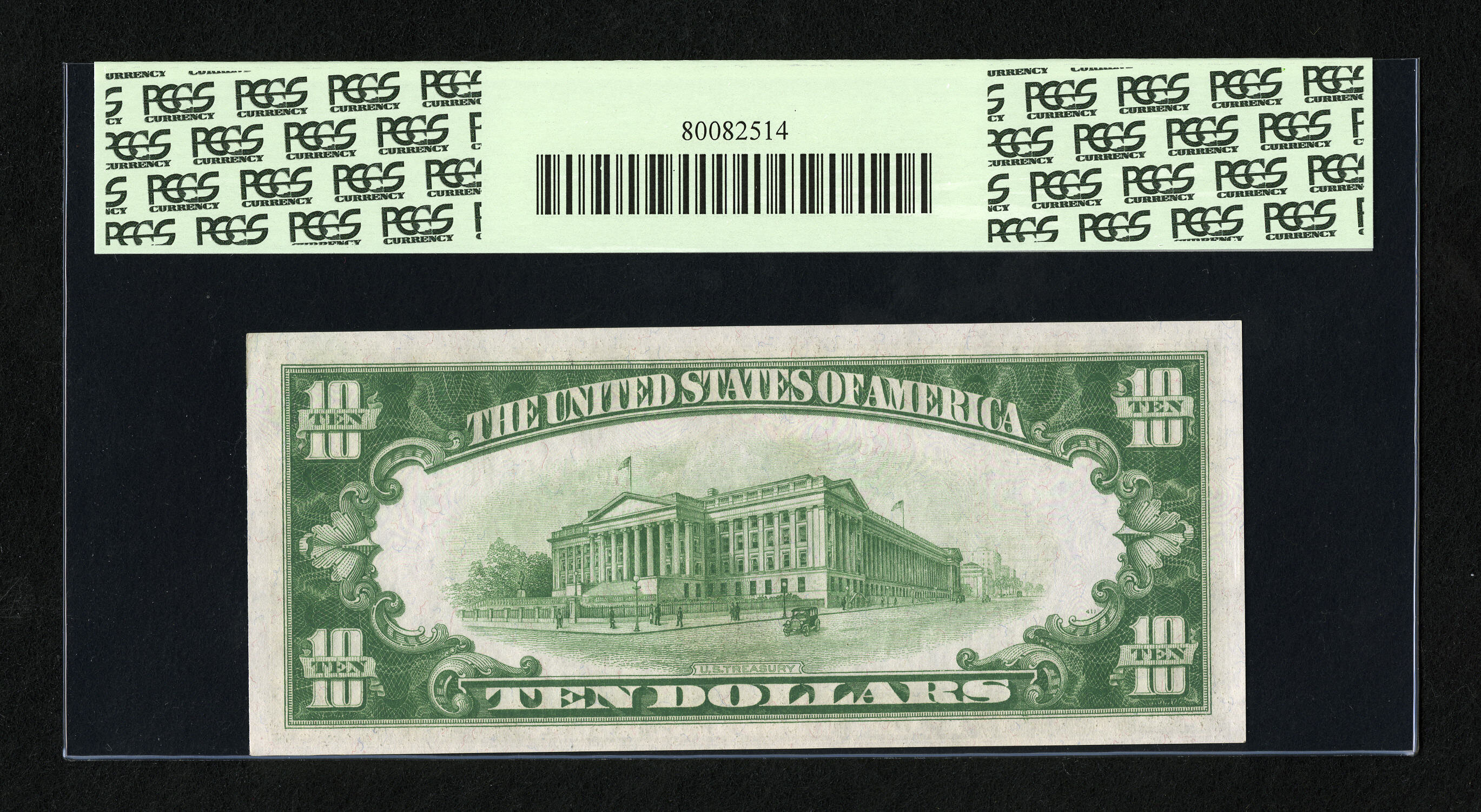 image for: Fr. 2004-H $10 1934 Light Green Seal Federal Reserve Note. PCGS Choice New 63PPQ.