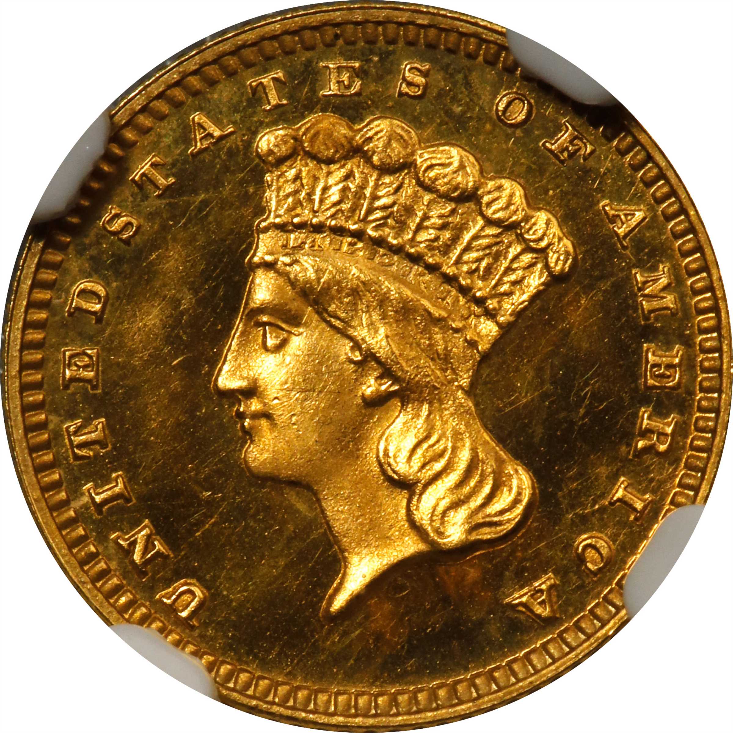 image for: 1876 Gold Dollar. JD-2. Rarity-6+. Proof-65+ Ultra Cameo (NGC).