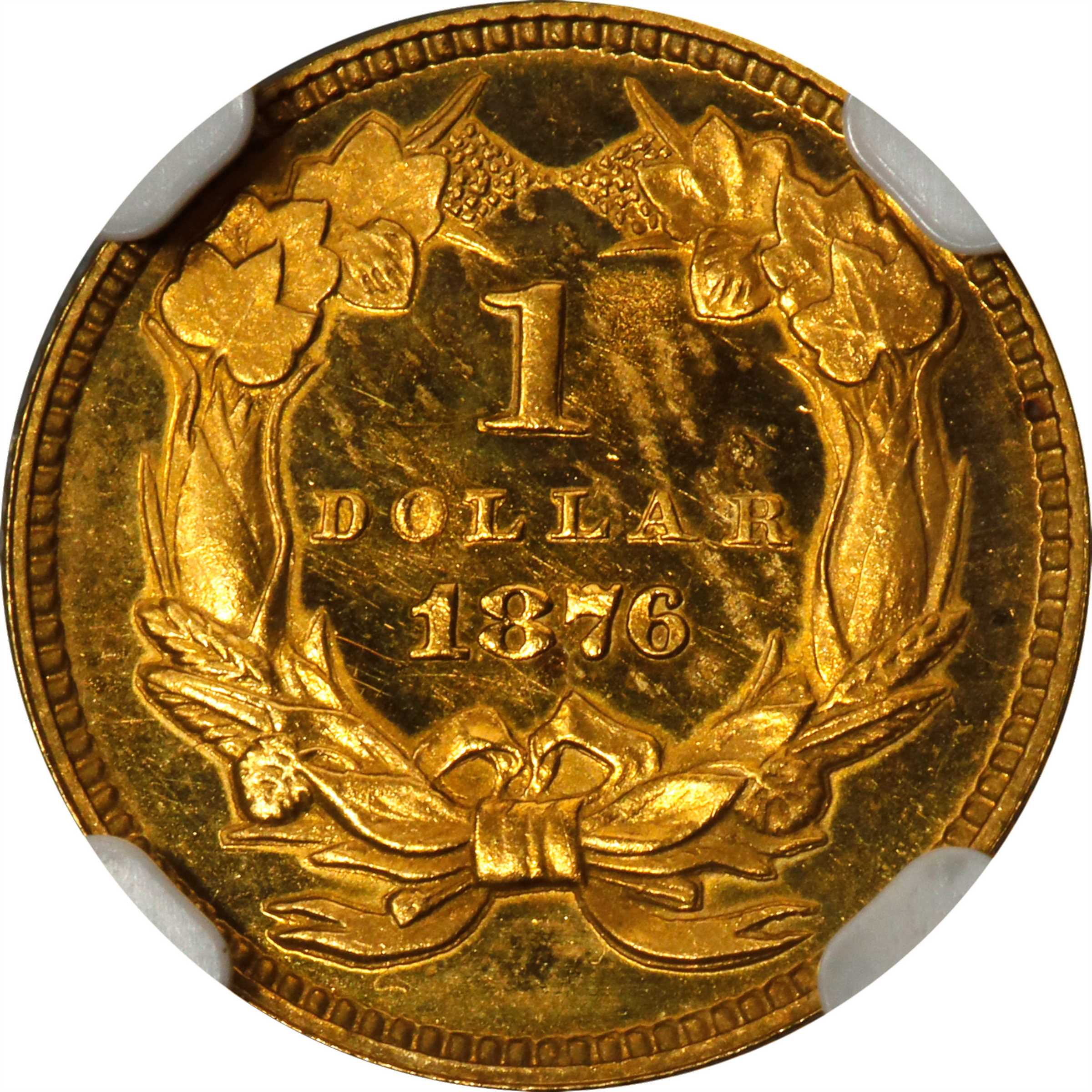 image for: 1876 Gold Dollar. JD-2. Rarity-6+. Proof-65+ Ultra Cameo (NGC).