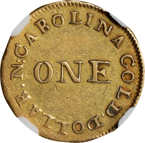 image for: Undated (1831-1834) Christopher Bechtler $1. K-1. Rarity-4. 30.G., Star. Reeded Edge. EF-45 (NGC).