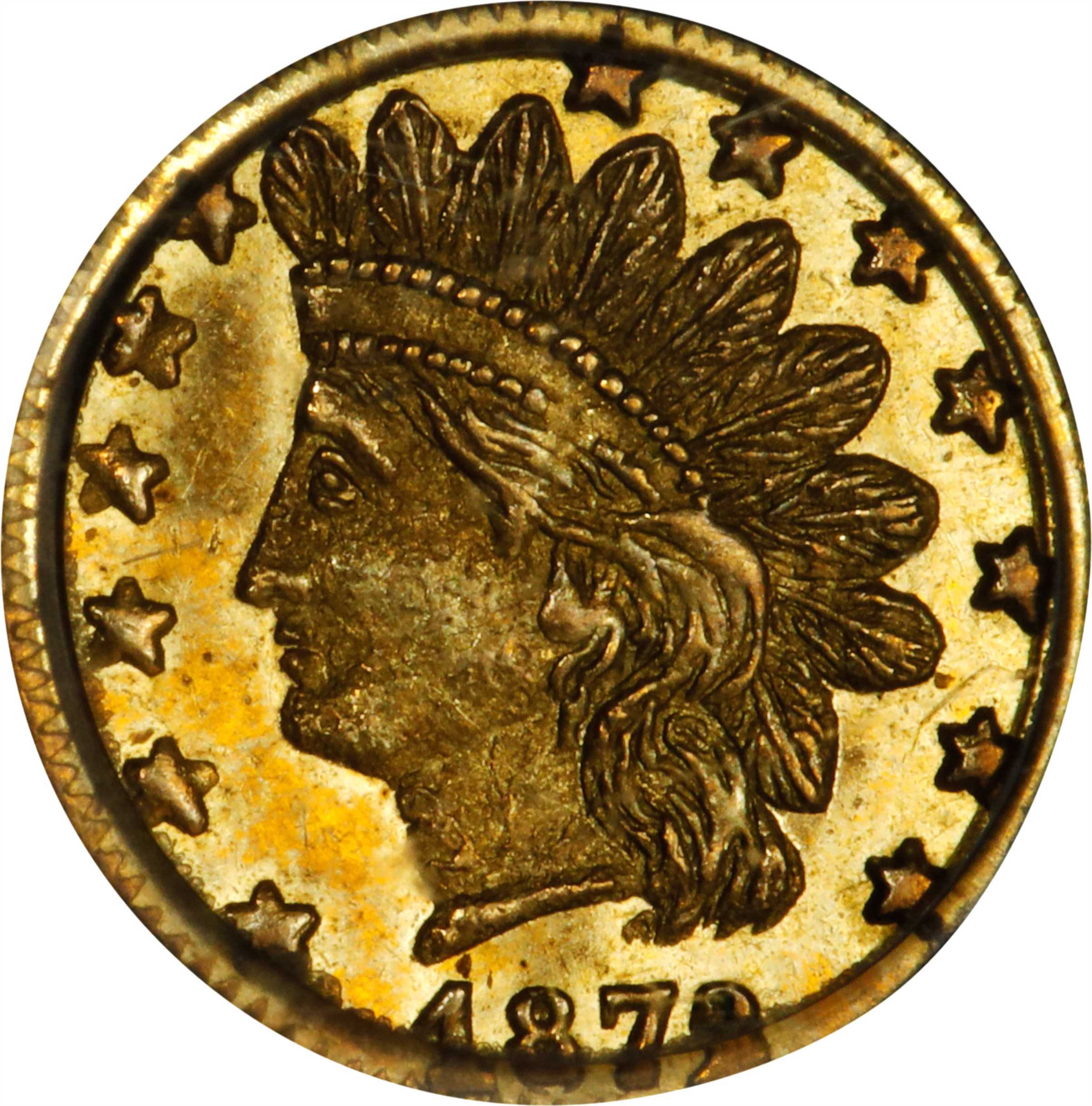 image for: 1872/1 Round 25 Cents. BG-868. Rarity-4+. Indian Head. MS-62 (PCGS).