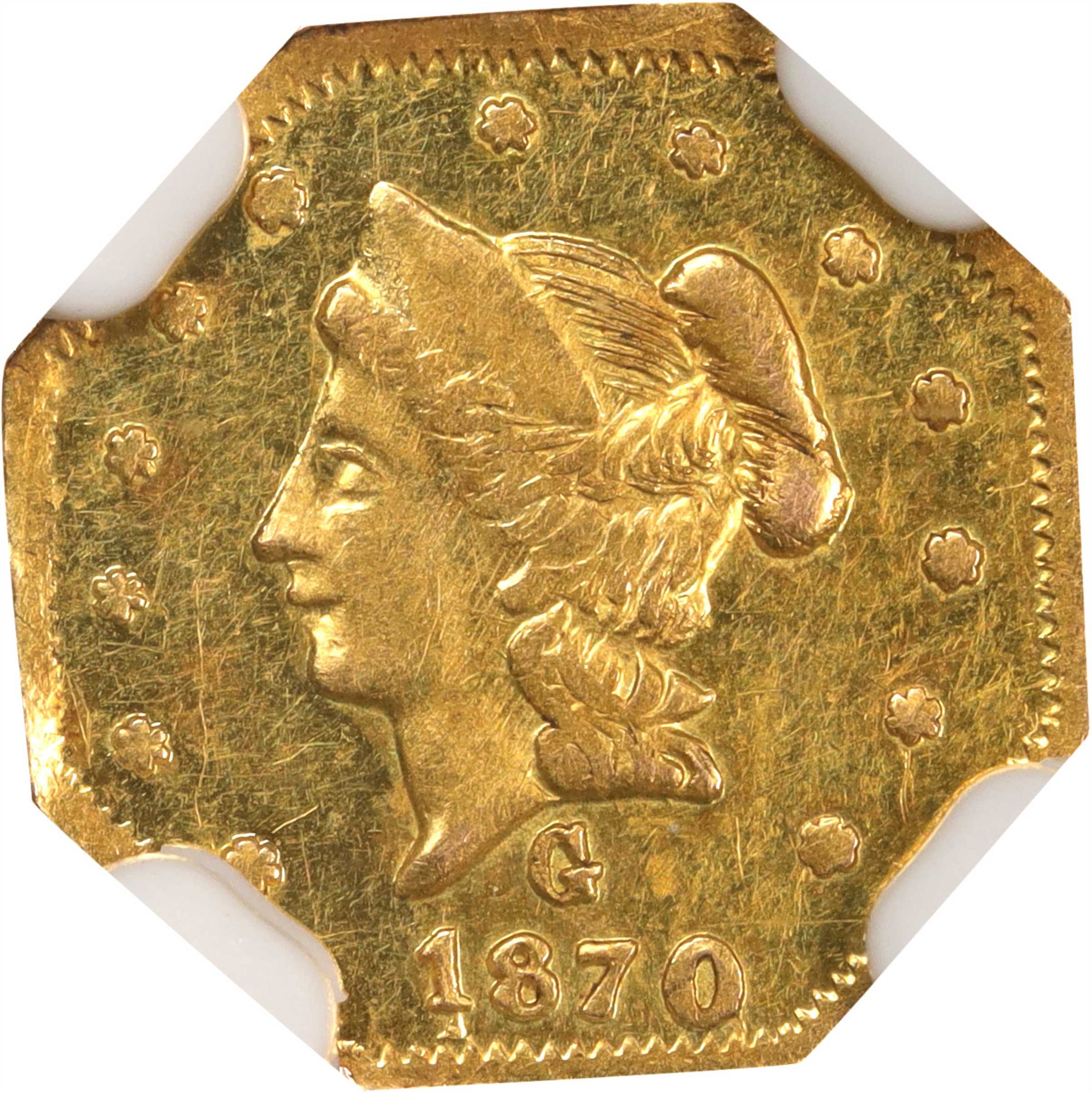 image for: 1870-G Octagonal 50 Cents. BG-922. Rarity-3. Liberty Head. MS-62 (NGC).