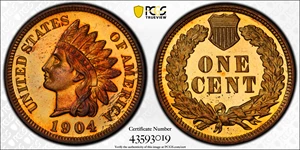 image for: 1904 Indian Cent. Proof-65 RD Cameo (PCGS).