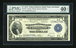 image for: Fr. 719 $1 1918 Federal Reserve Bank Note PMG Extremely Fine 40 EPQ.
