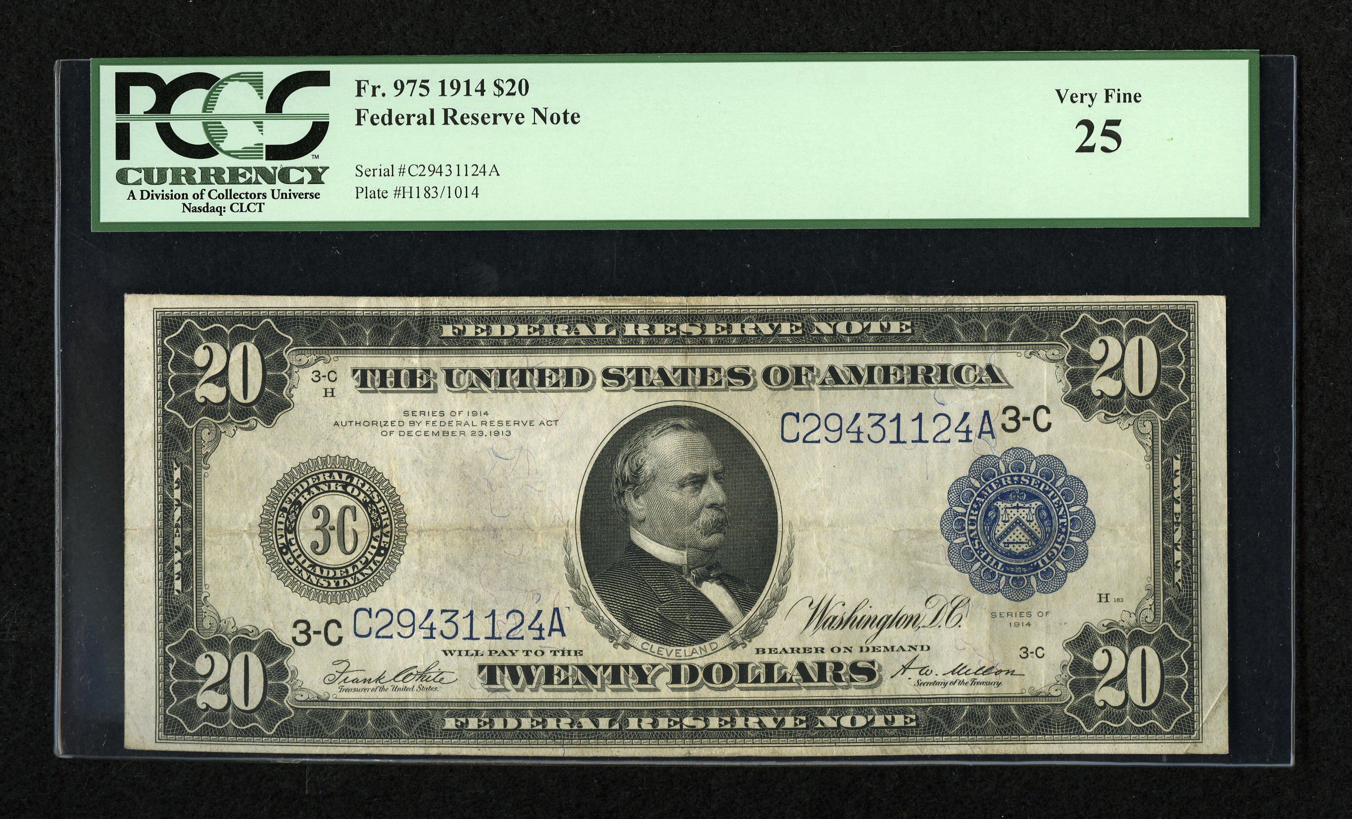 image for: Fr. 975 $20 1914 Federal Reserve Note PCGS Very Fine 25....