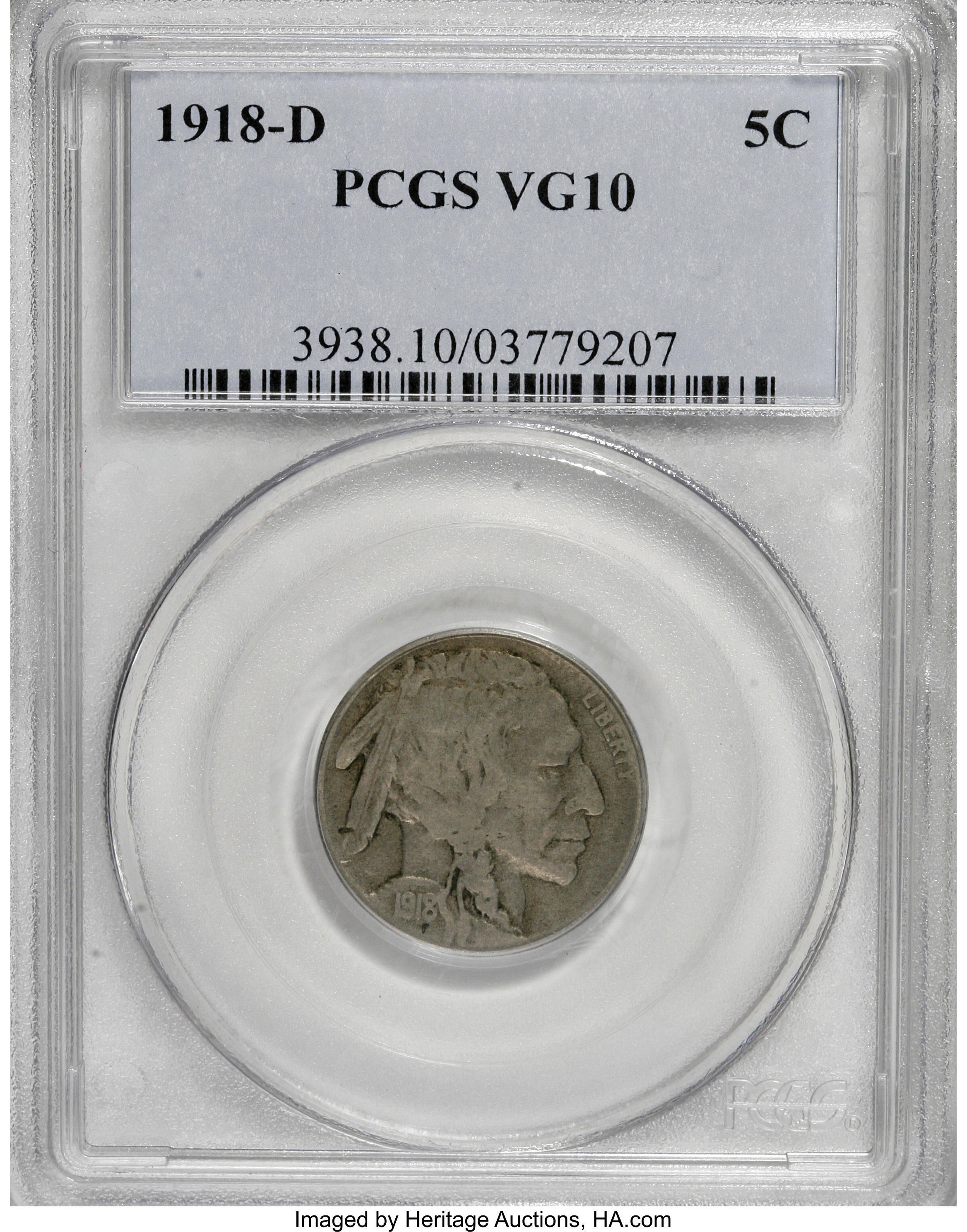 1918-D 5c AG3 CAC thumbnail 11