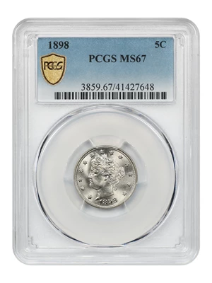image for: 1898 5c PCGS MS67