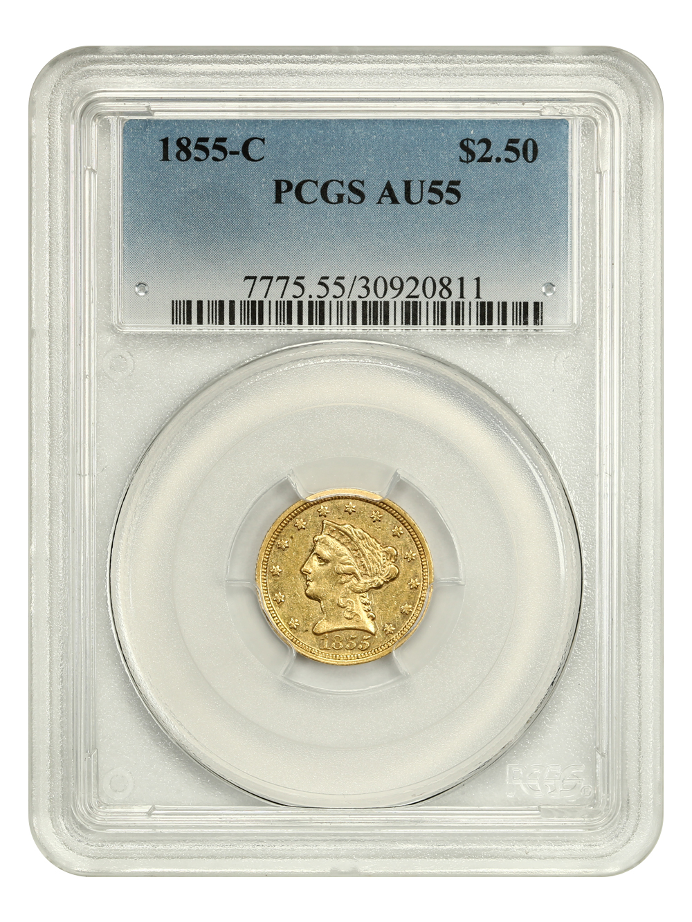 image for: 1855-C $2 1/2 PCGS AU55
