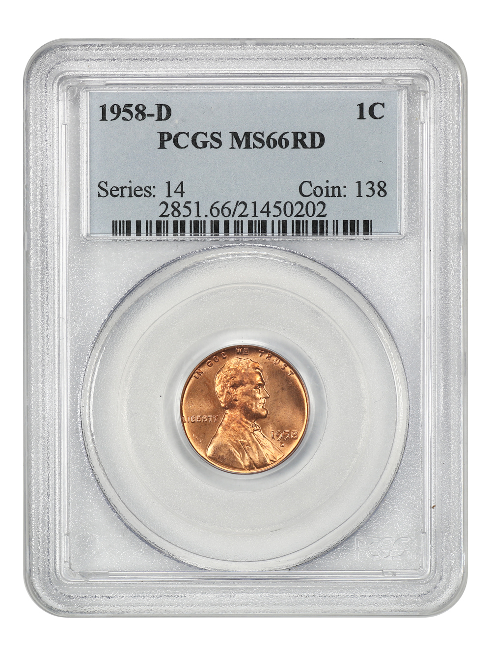 1958-D 1c MS RD MS66 RD thumbnail 8