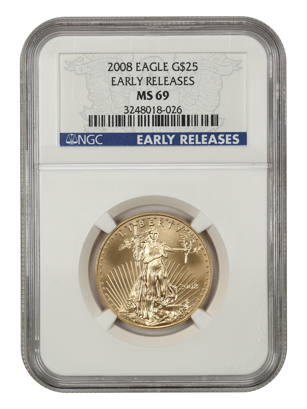 image for: 2008 Gold Eagle $25 NGC MS69 (Early Releases)